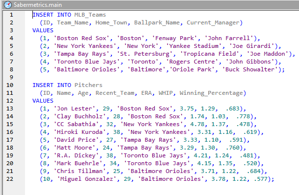 Inserting AI-generated data in a SQL database