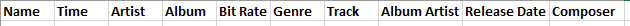 CSV file with new data to add to the database