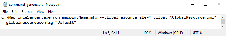 A generic data mapping project execution command