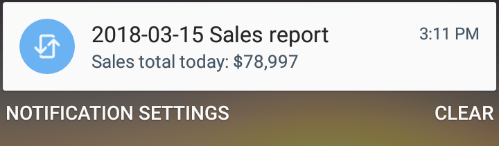 Notification on an Android device