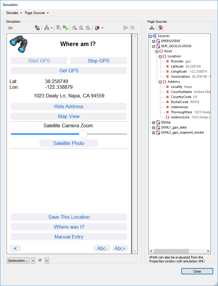 Early software testing in the MobileTogether Simulator
