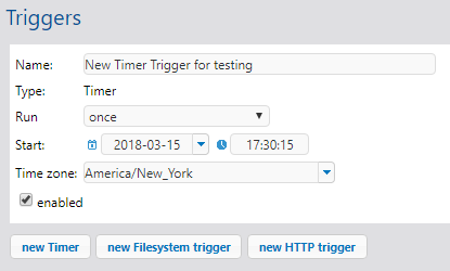 MobileTogether service trigger for testing