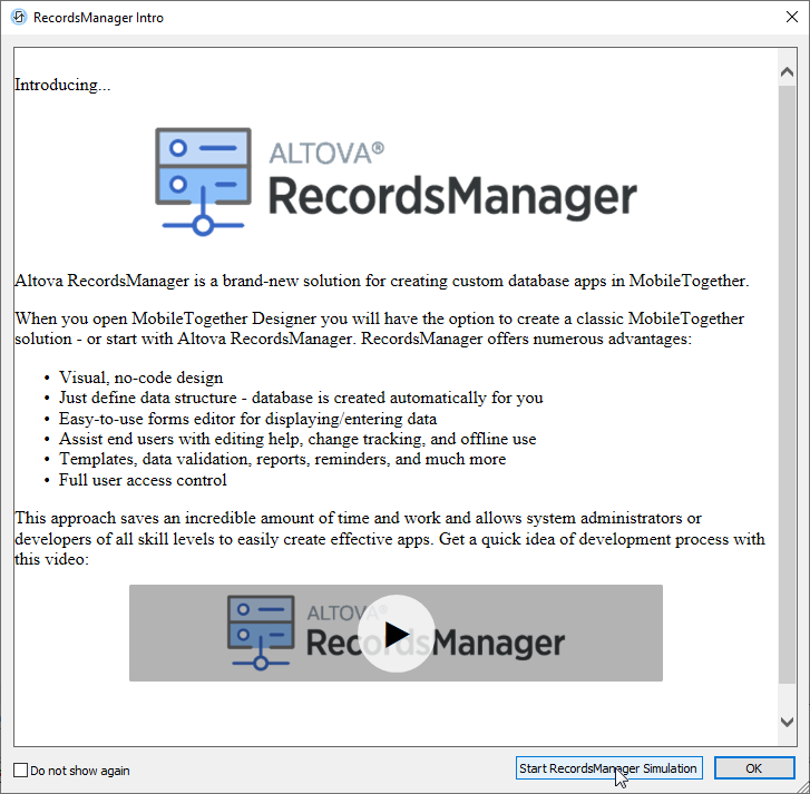 Altova RecordsManager introduction