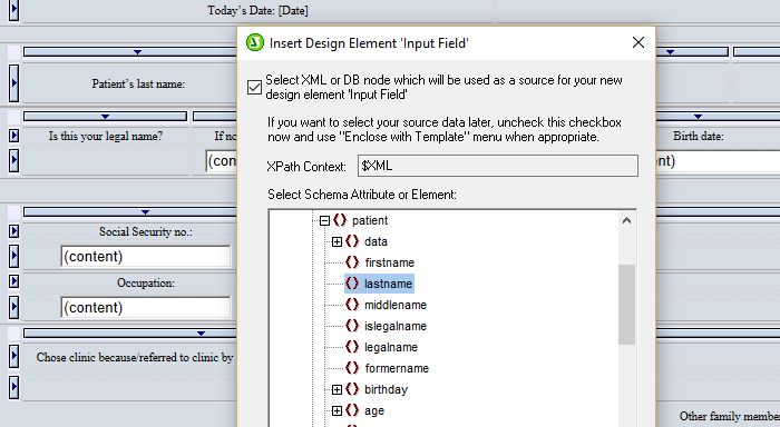Form field association