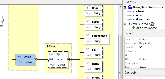 JSON Schema Editor in XMLSpy JSON Schema Editor