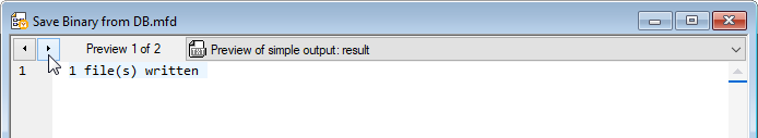 Output message for successful BLOB extraction