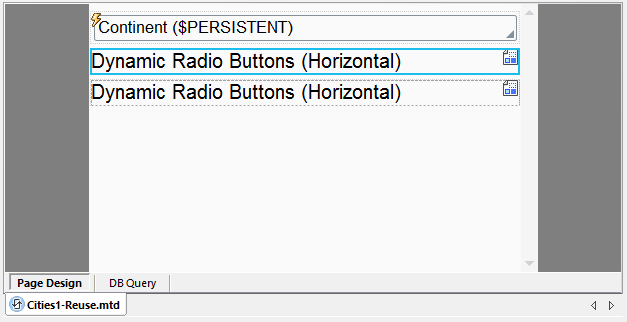 Placeholders for software design templates in the MobileTogether  app design window