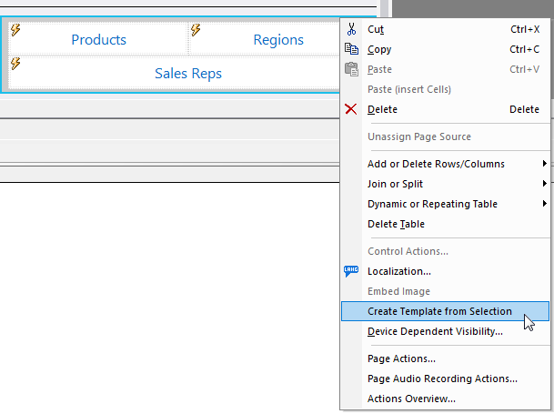 Converting existing controls into a design template for mobile apps