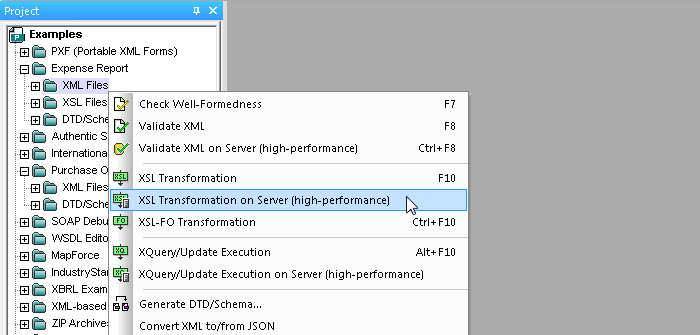 Running XSLT on RaptorXML