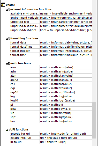 XQuery functions for data mapping with XSLT3